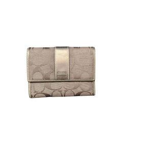 Coach monogram lettering fabric and leatherware wallet